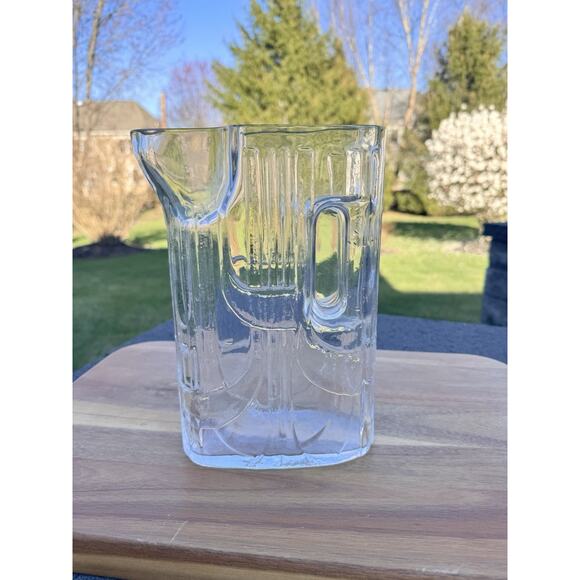 Vintage 1960s Mid-Century Modern C.J. Riedel Geometric Crystal Glass Pitcher 10” - Picture 1 of 8